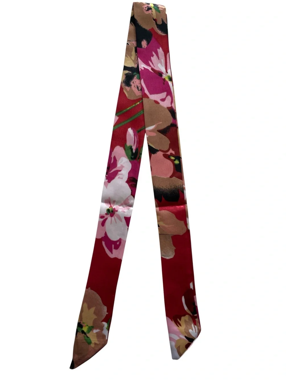 Floral Red Skinny Bag Scarf